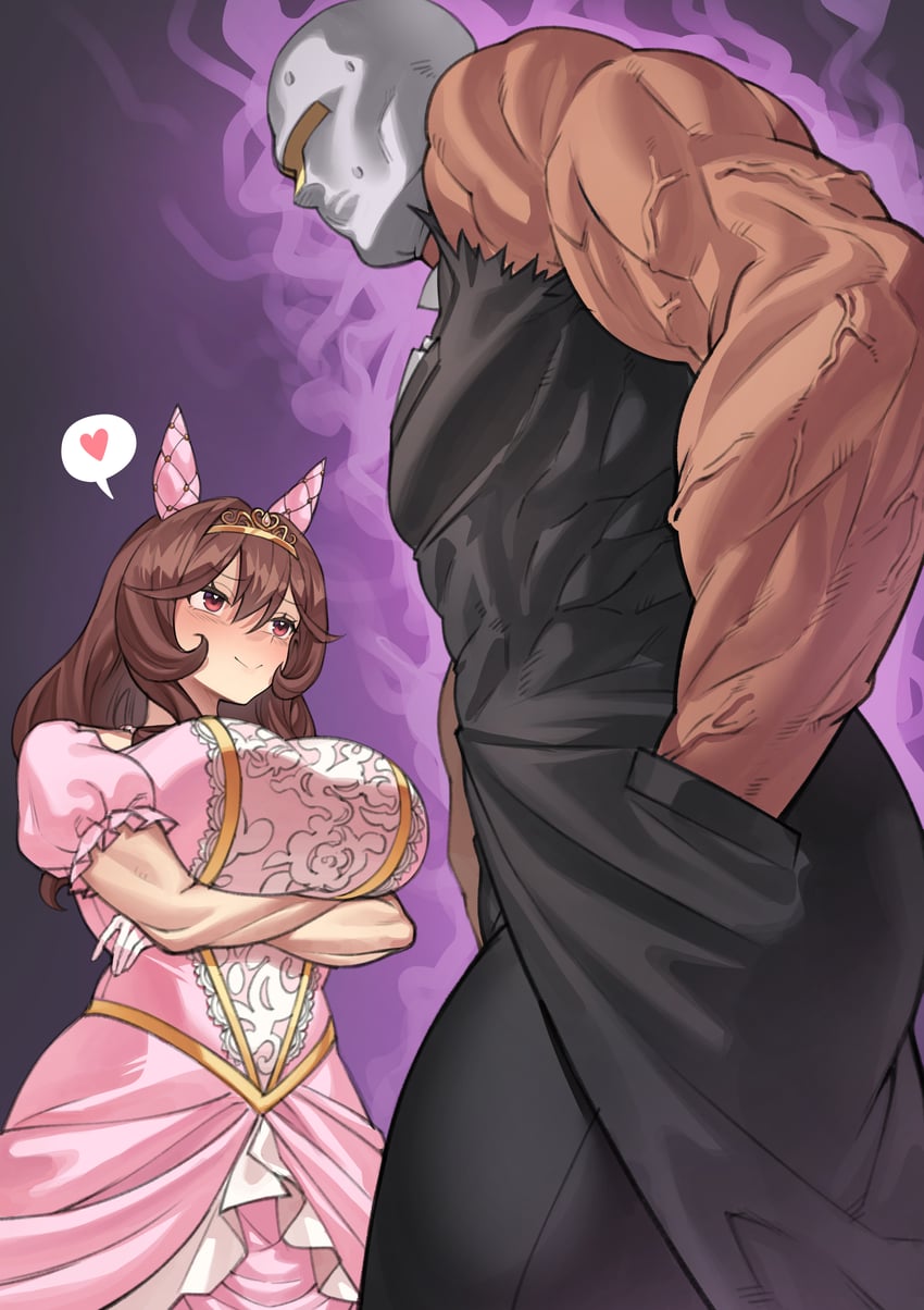 赛马娘、贵妇人 (La Dama Perfetta) (赛马娘)、贵妇人(赛马娘) 1名男孩 1名女孩 异形乳量 (大) 兽耳 手托胸
