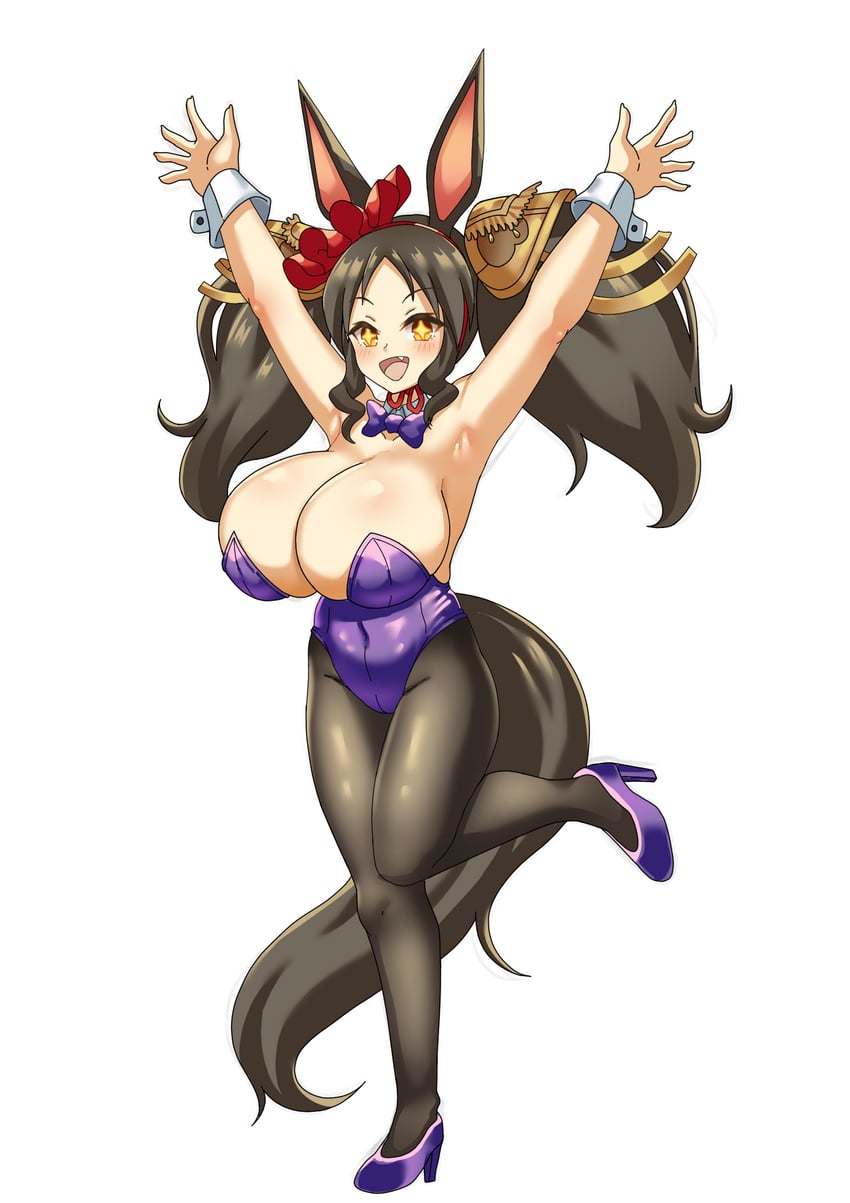 赛马娘、美妙周日 (赛马娘) 1名女孩 兽耳 腋下 举起双手 蝴蝶结