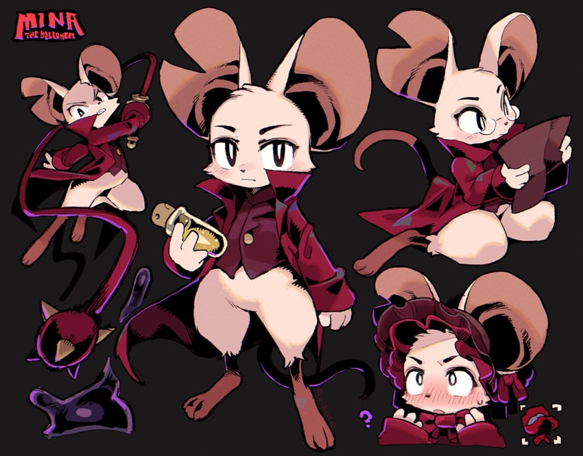 mina the hollower (game)、mina the hollower 1名女孩 问号 兽耳 动物鼻子 攻击