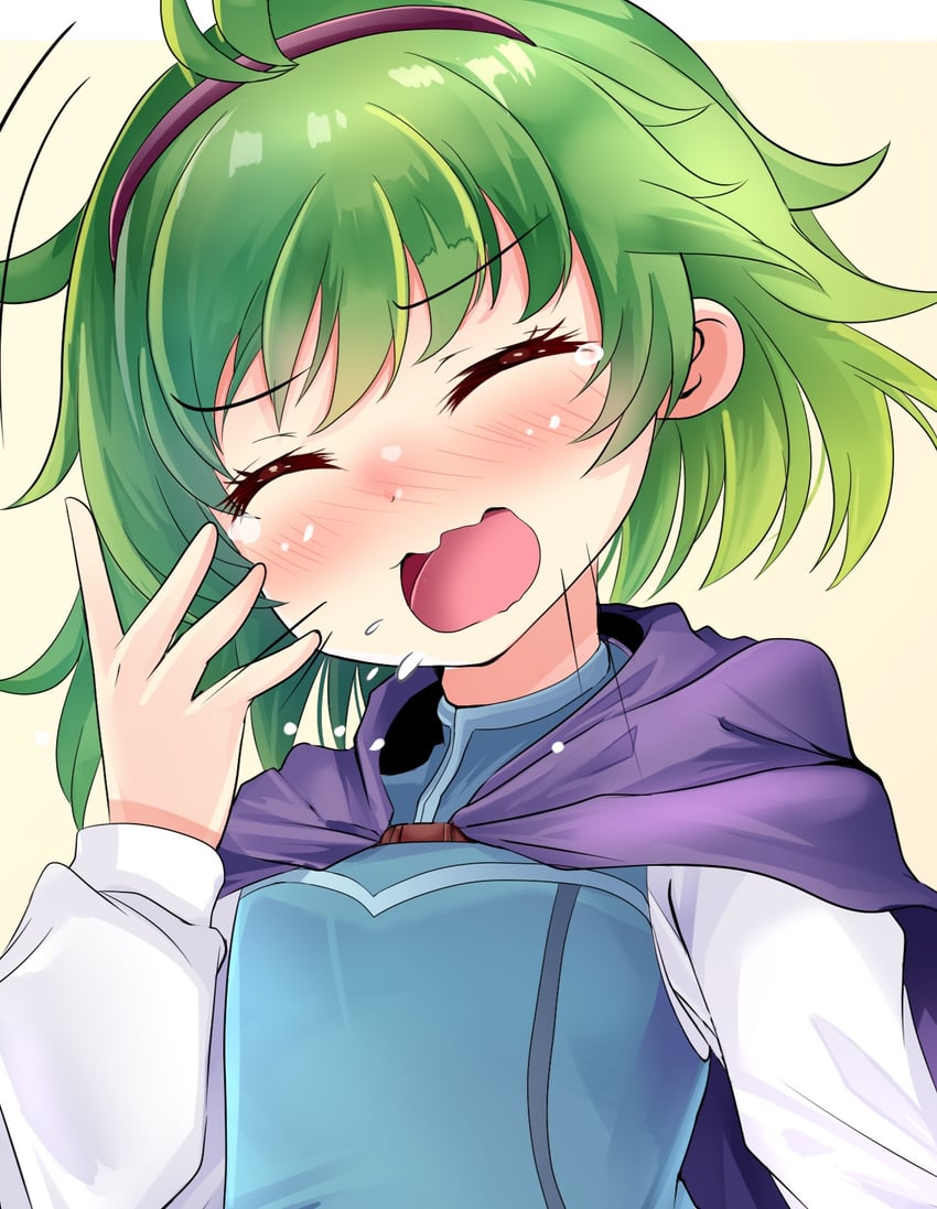 火焰纹章、火焰之纹章：烈火之剑、妮诺 (火焰之纹章) 1名女孩 脸红 斗篷 闭眼 面向观众