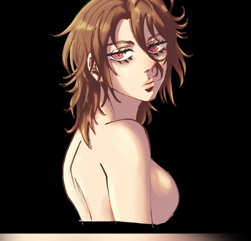 原创 1名女孩 撇嘴 乳房 棕发 躯干截断