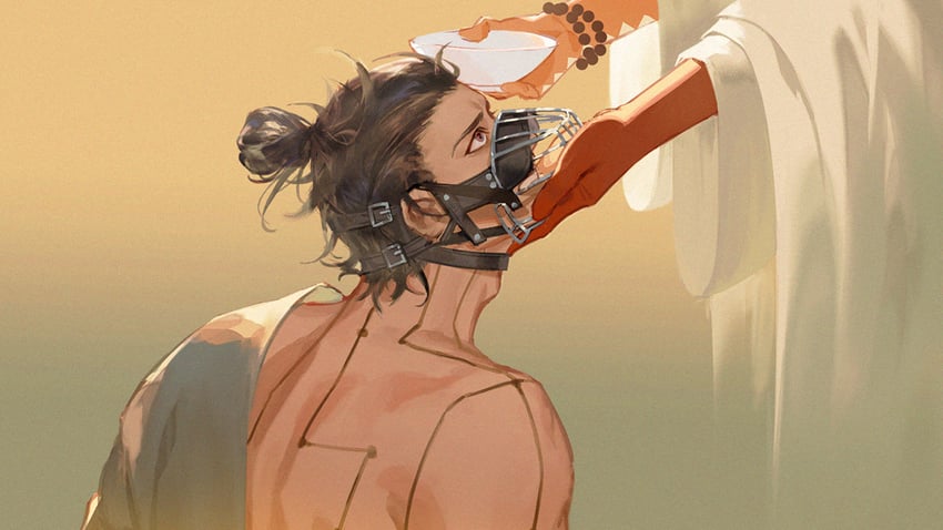 Code: Kite 1名男孩 黑发 棕眼睛 只有手 口塞