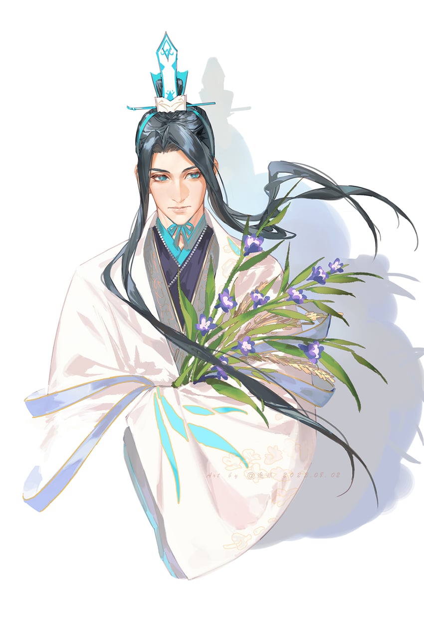 Code: Kite、xun yu (code: kite) 1名男孩 黑发 蓝眼 花束 中国风服饰