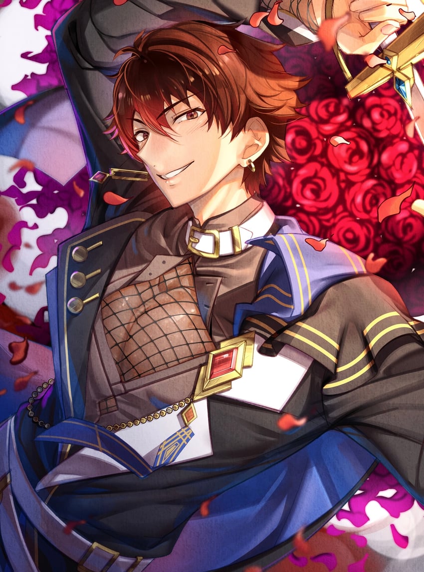 偶像梦幻祭、守泽千秋 1名男孩 ambivalence (ensemble stars!) 腰带 皮带项圈 棕眼睛