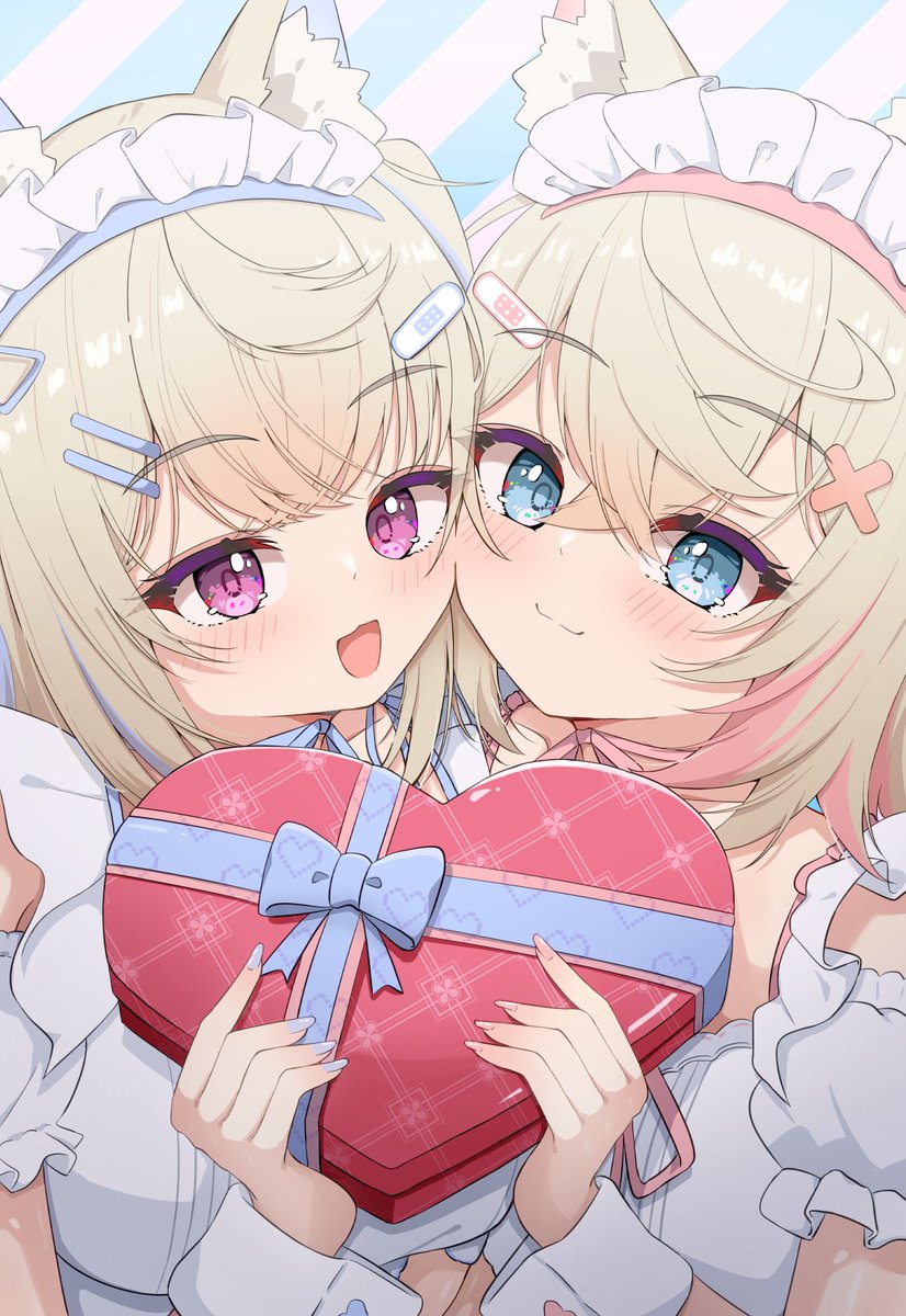 Hololive、Hololive英语、芙华瓦·阿比斯嘉德 2名女孩 兽耳毛 兽耳 创可贴 创可贴发饰