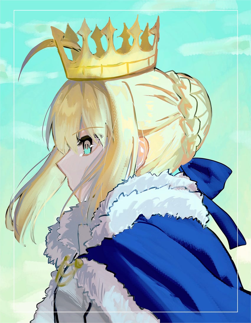 Fate/Grand Order、Fate系列、阿尔托莉雅·潘德拉贡 (Fate) 1名女孩 呆毛 水色瞳 铠甲 金发