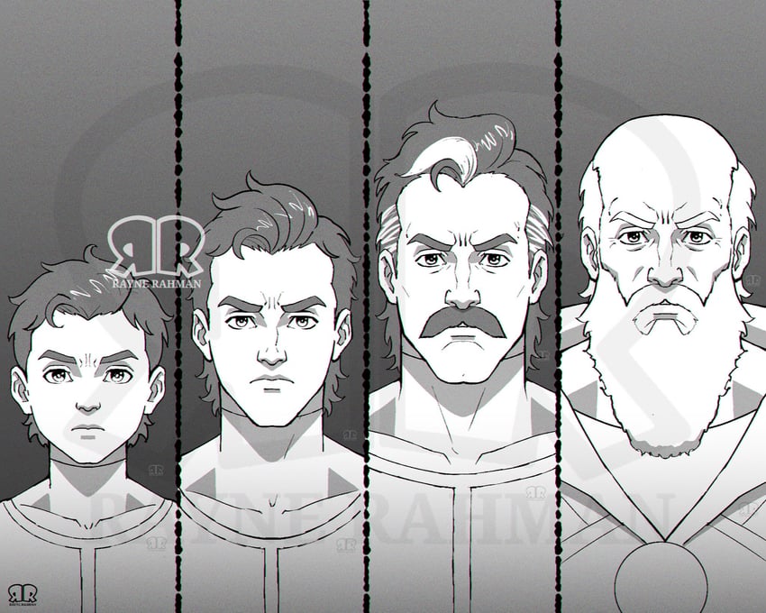 无敌少侠 (系列)、thaedus (invincible) 1名男孩 年龄增长 作者标志 作者名 秃头