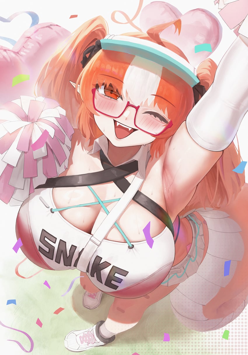 明日方舟、硅钼铅矿 (明日方舟)、铅黄 (跃动节拍) (明日方舟) 1名女孩 :D 呆毛 腋下 气球