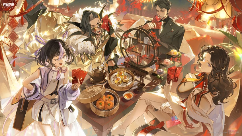 胜利女神：妮姬、安德森 (胜利女神：妮姬)、英格丽 (妮姬) 2个男孩 2名女孩 :p 黑色手套 黑发
