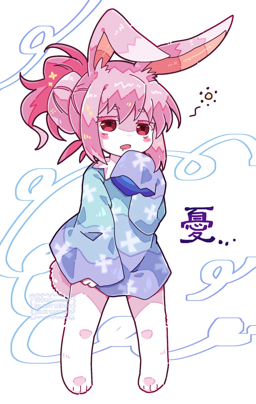 原创 1名女孩 兽耳 兽足 裸腿 赤脚