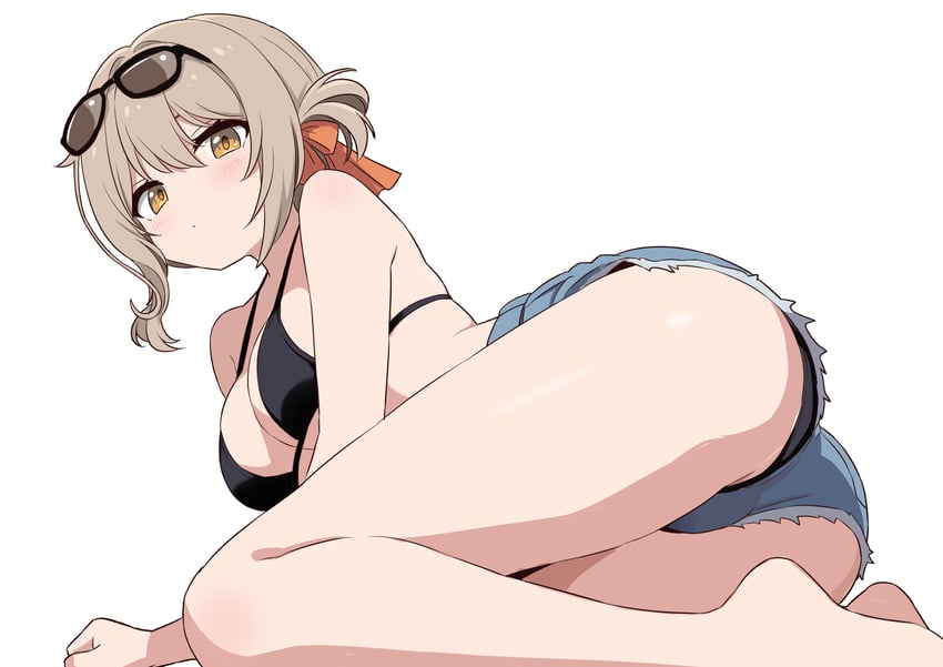Project-SP、秋林檎 1名女孩 露肩 比基尼 黑色比基尼 乳房