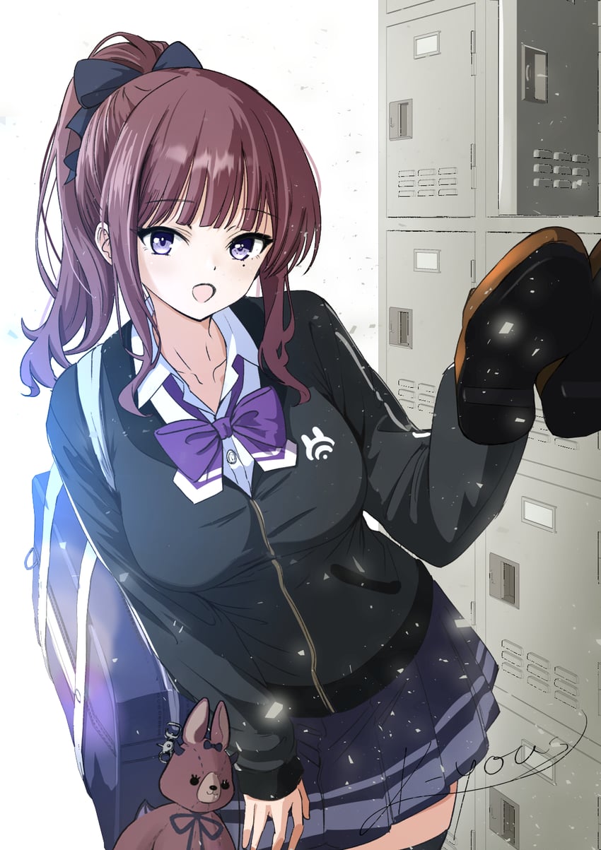 Synthesizer V、夏木加凛 1名女孩 惊讶 动物吊坠 手臂放在侧边 作者名