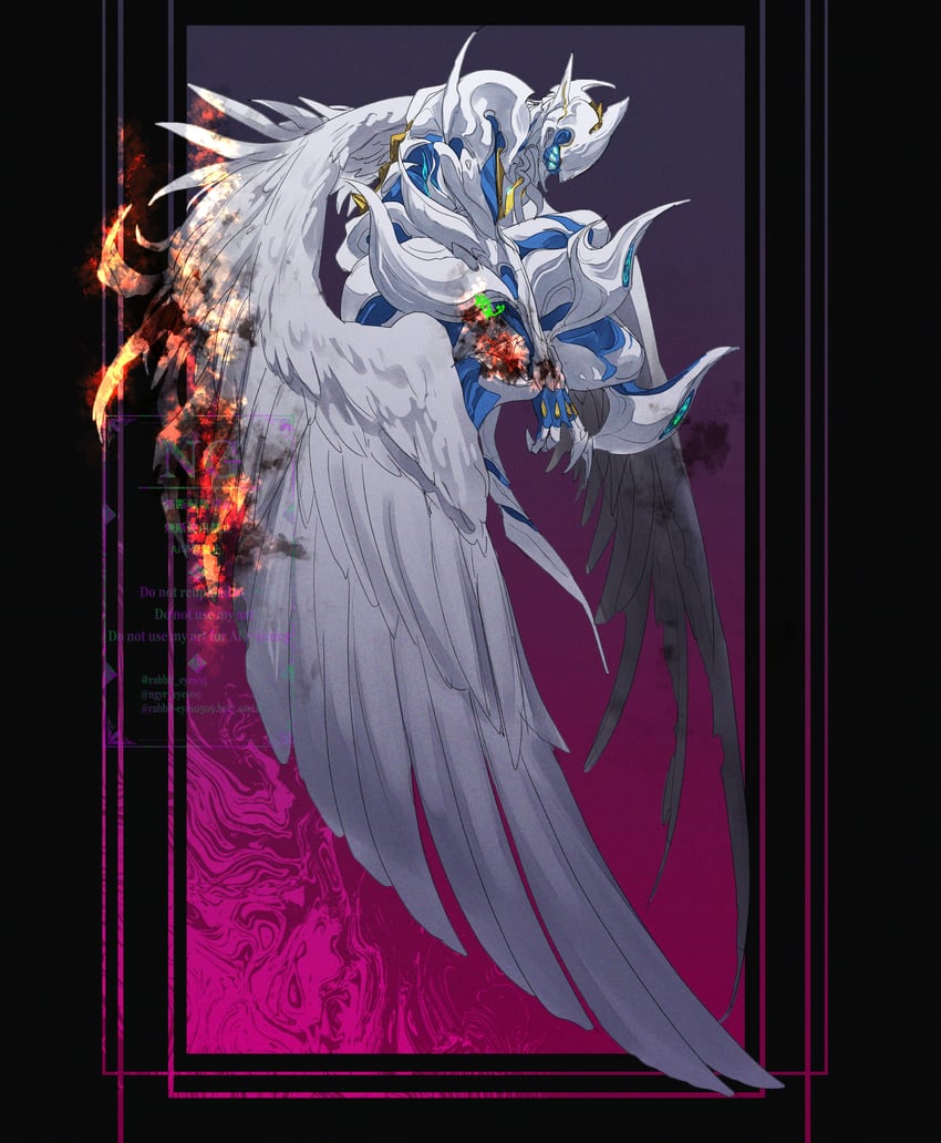 星际战甲 羽翼 火 侧视 单人 白色翅膀