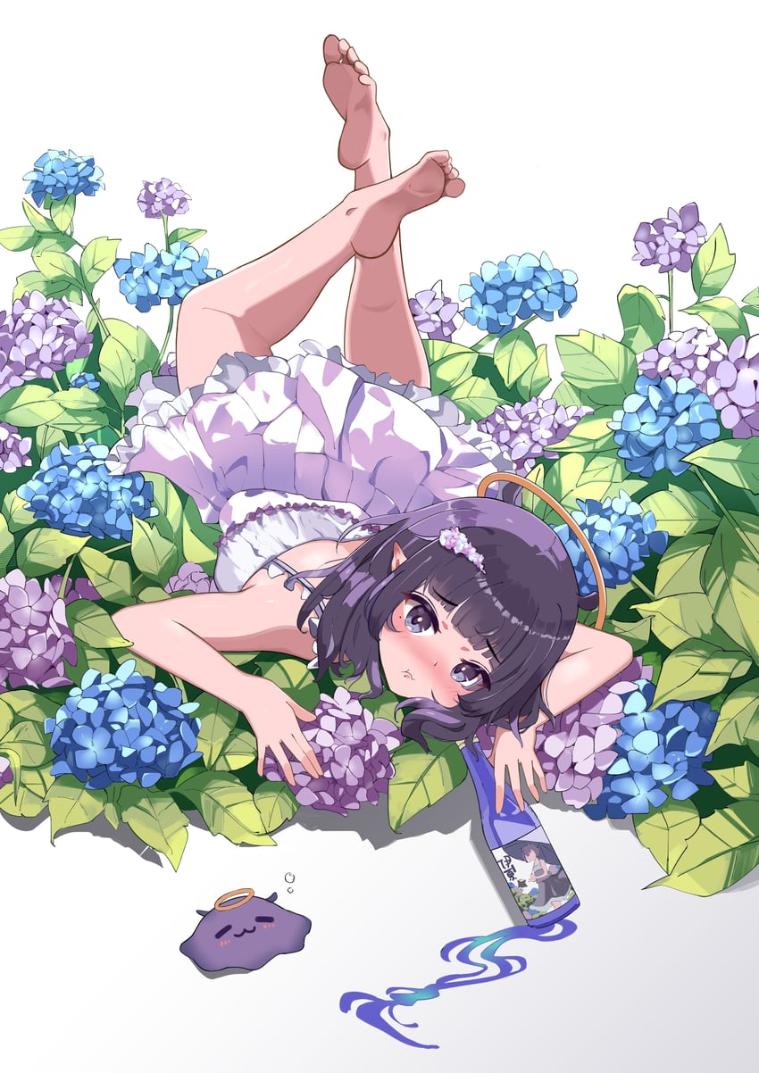 Hololive、Hololive英语、一伊那尔栖 1名女孩 猫脸笑 无语 裸臂 露肩