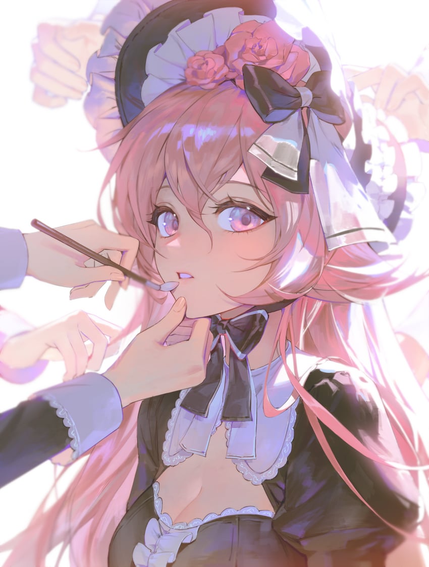 原创 1名女孩 给别人化妆 正在化妆 脸红 软帽