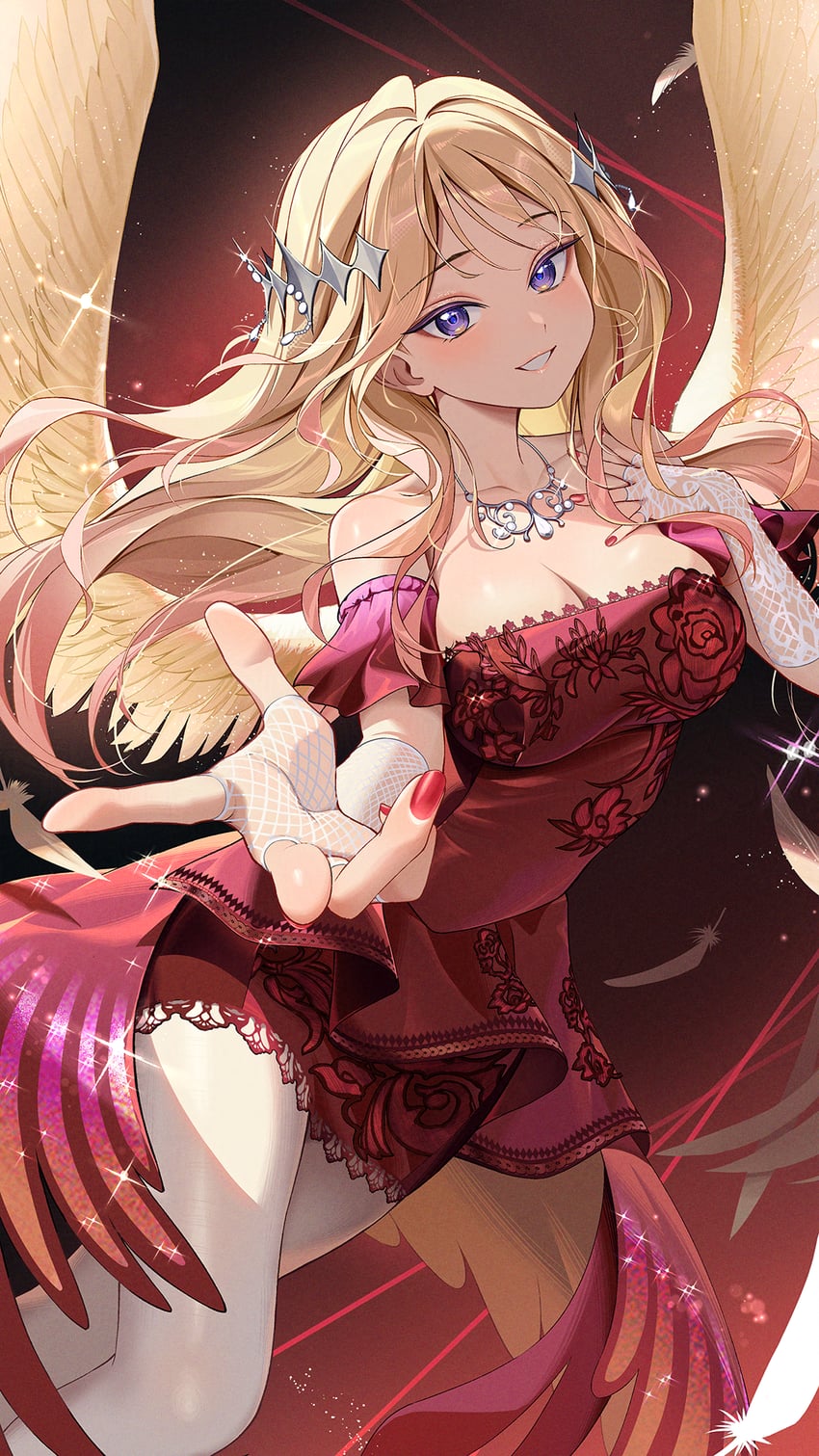 学园偶像大师、偶像大师、sekirara (idolmaster) 1名女孩 金发 乳房 乳沟 露肩袖