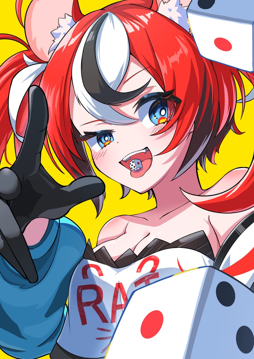 Hololive、Hololive英语、哈可斯·贝尔兹 1名女孩 兽耳毛 兽耳 水色瞳 露肩