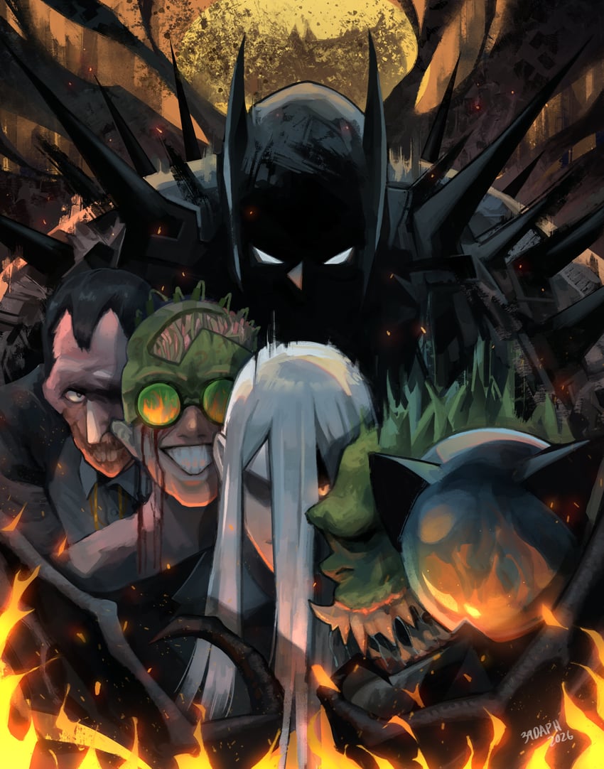 绝对蝙蝠侠、Absolute DC、DC漫画 1名女孩 兽耳头盔 动物头盔 背部尖刺 蝙蝠面具