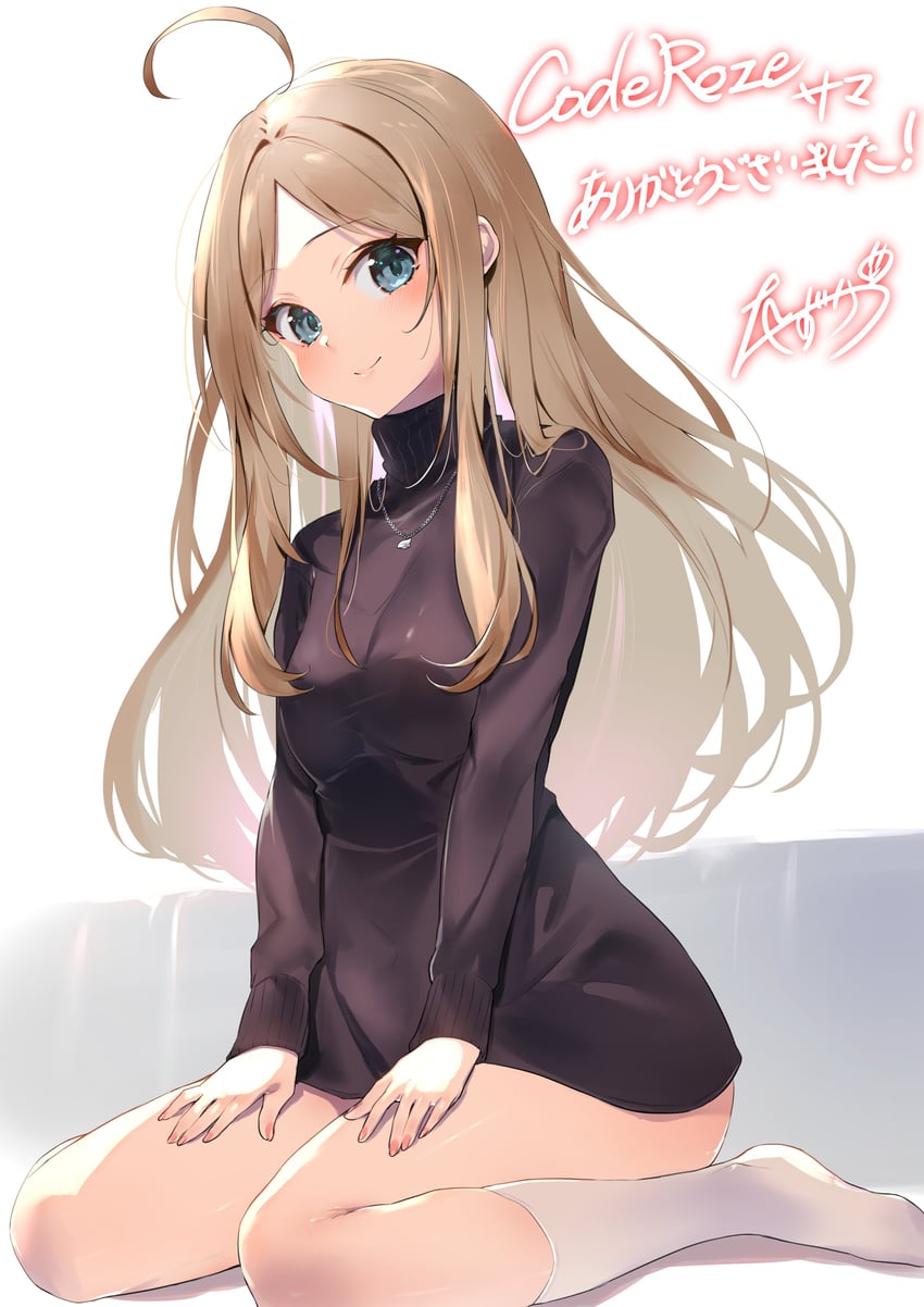 个人势虚拟主播、meesh (vtuber) 1名女孩 呆毛 黑衬衫 金发 蓝眼