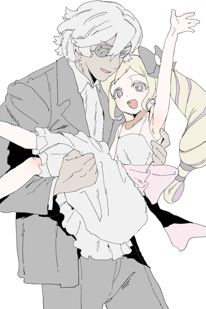 火焰纹章、火焰之纹章：if、艾莉丝 (火焰纹章) 1名男孩 1名女孩 替换服装 举手 黑裤子