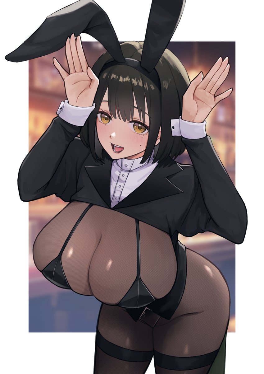原创 1名女孩 兽耳发箍 兽耳 黑色发带 黑色短坎肩