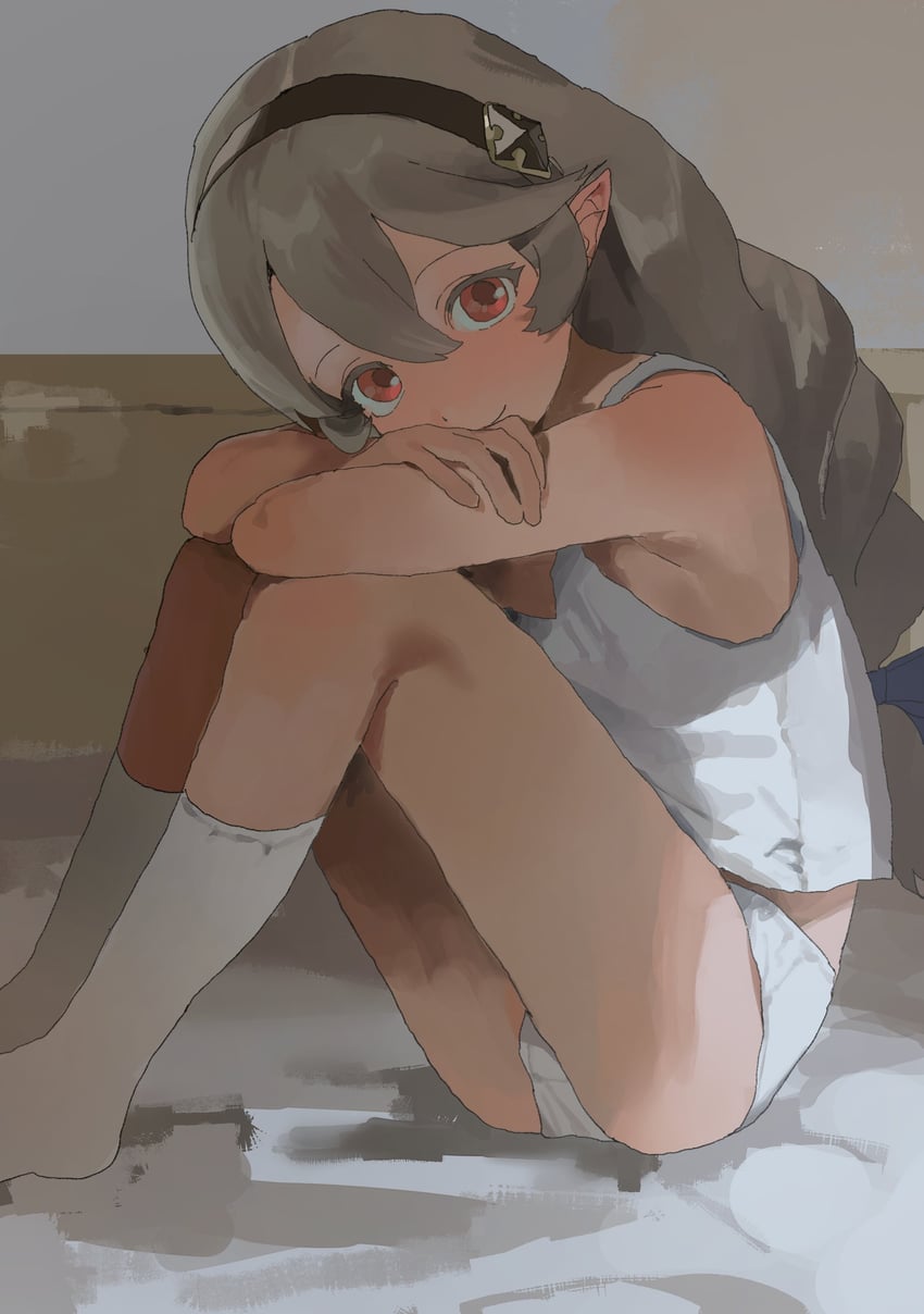 火焰纹章、火焰之纹章：if、库拉艾 (女) (火焰之纹章) 1名女孩 不同发型 黑色发带 灰发 发带