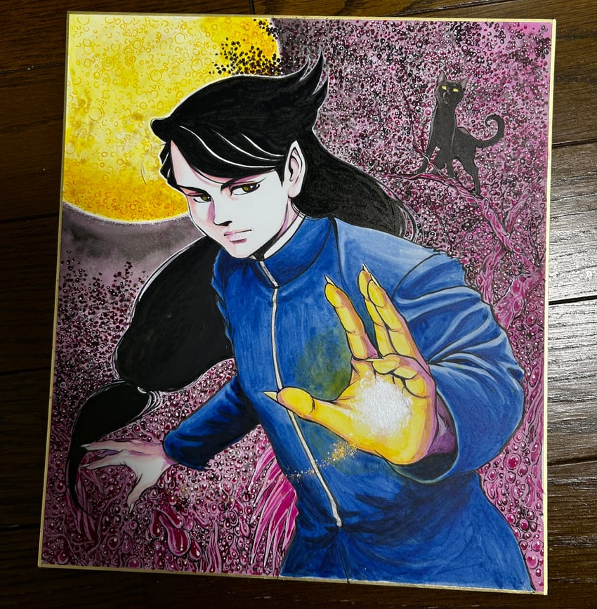 dark cat (manga)、kagezaki hyoui 1名男孩 动物 黑猫 黑发 蓝色夹克