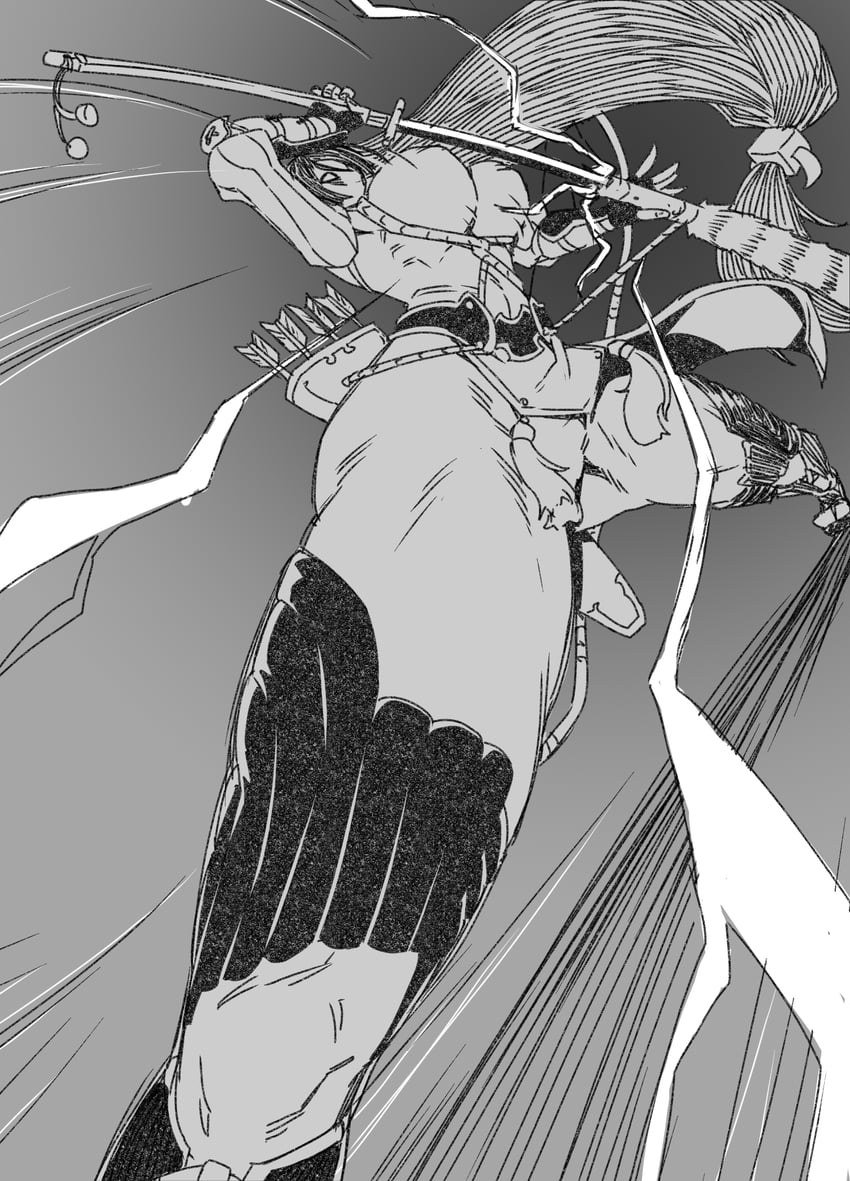 Fate/Grand Order、Fate系列、源赖光 (Fate) 1名女孩 铠甲 箭 紧身连体衣 乳房