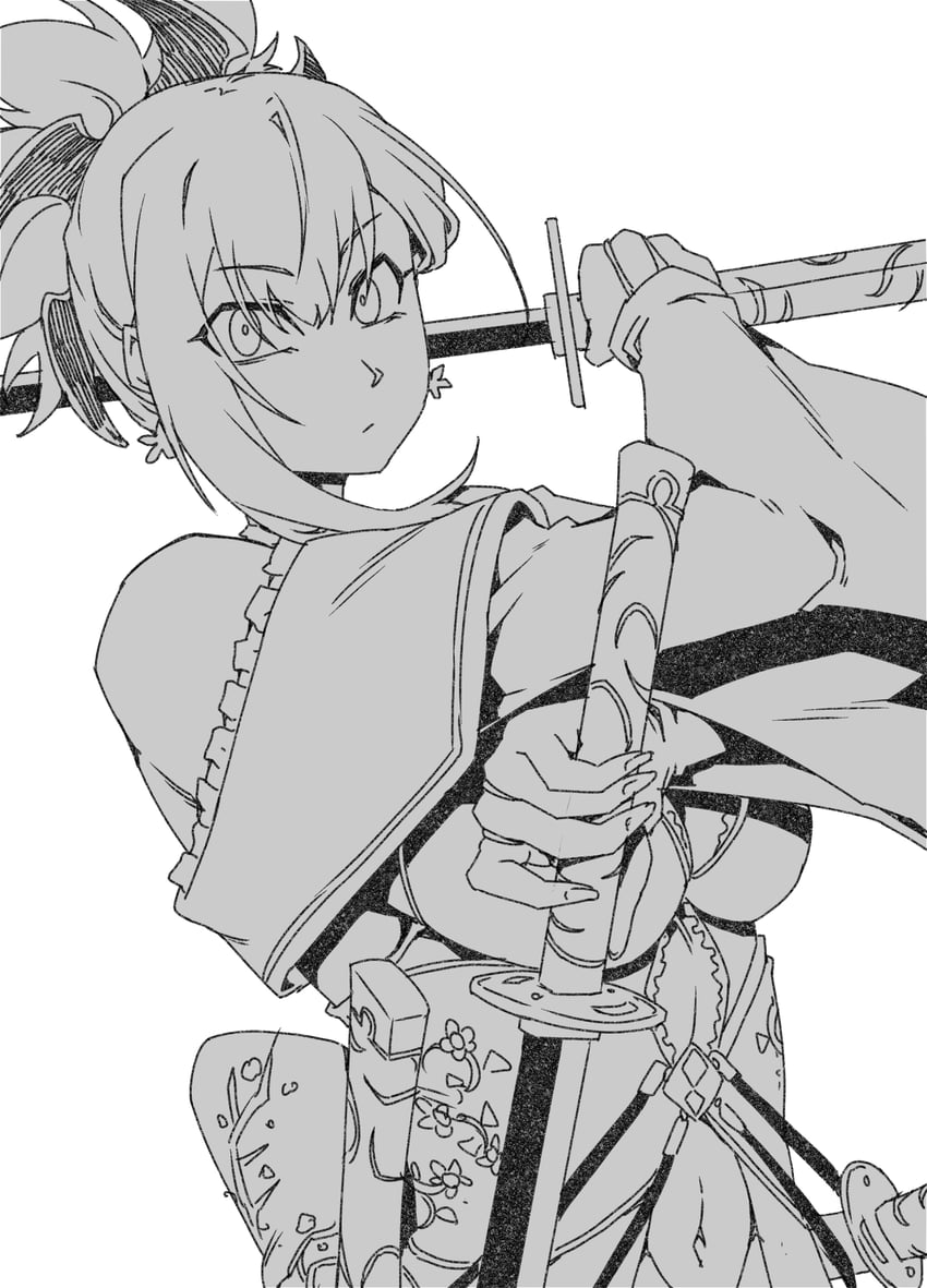 Fate/Grand Order、Fate系列、宫本武藏 (Fate) 1名女孩 露肩 乳房 乳沟 假领