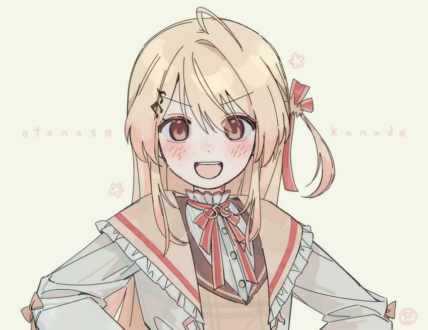 Hololive、hololive DEV_IS、音乃濑奏 1名女孩 :D 呆毛 金发 角色名称