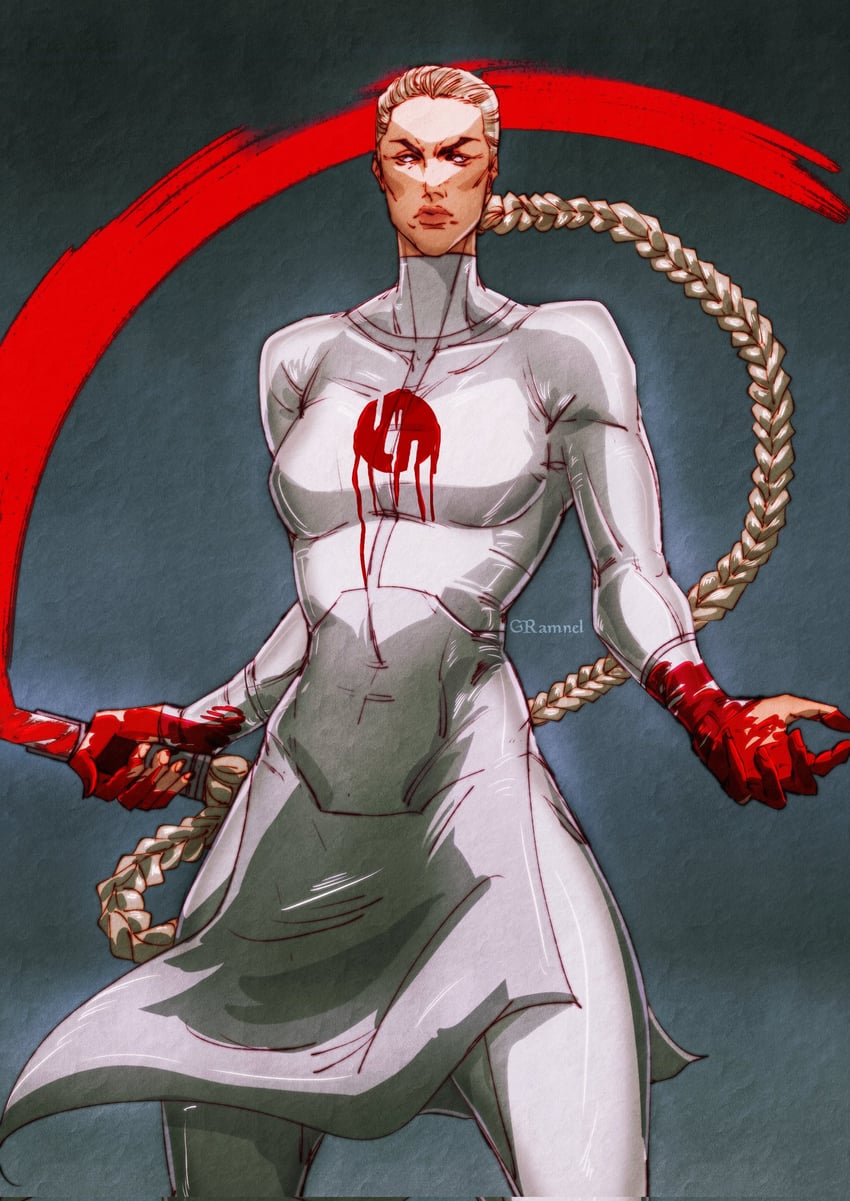 无敌少侠 (系列)、thula (invincible) 1名女孩 血 手上的血 武器上有血 辫子