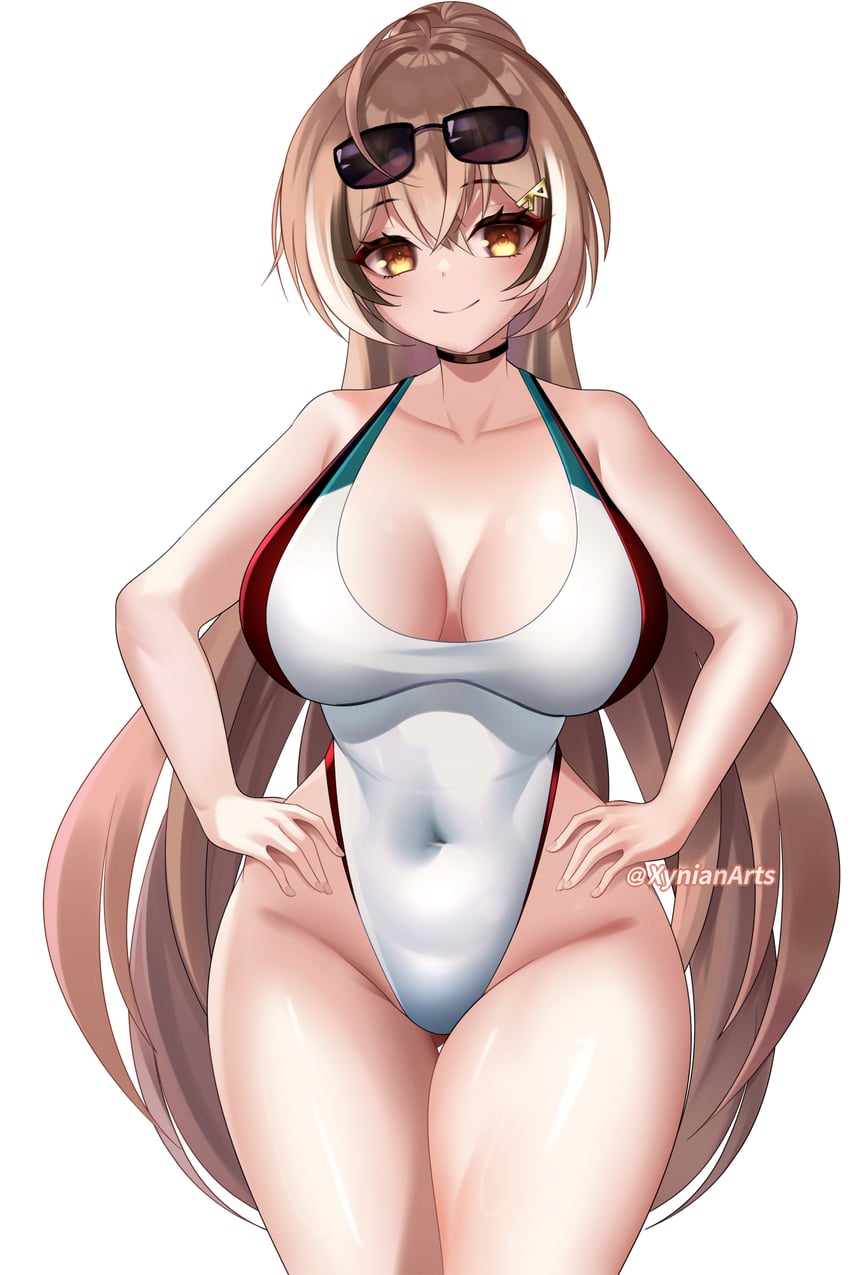 Hololive、Hololive英语、七诗无名 1名女孩 黑框眼镜 乳房 棕眼睛 棕发