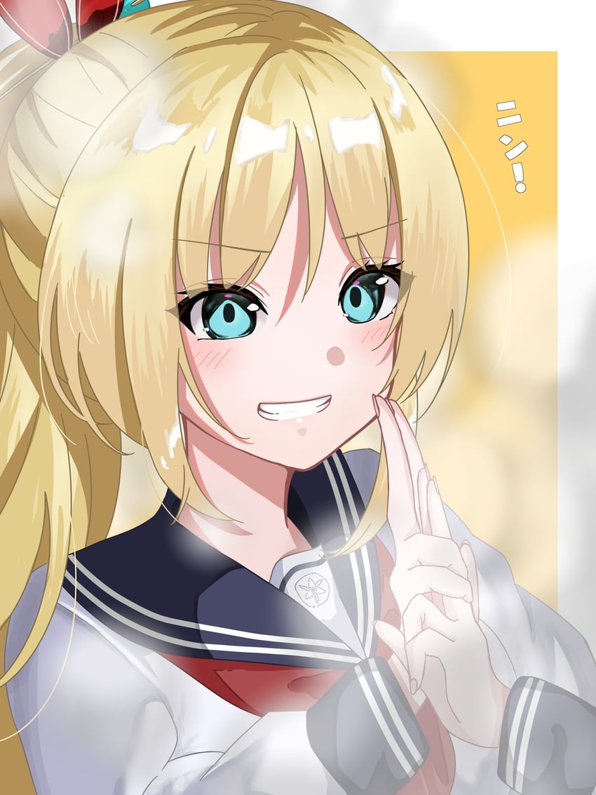 炽焰天穹、神崎·阿德莱德 1名女孩 :D 替换服装 黑色水手领 金发