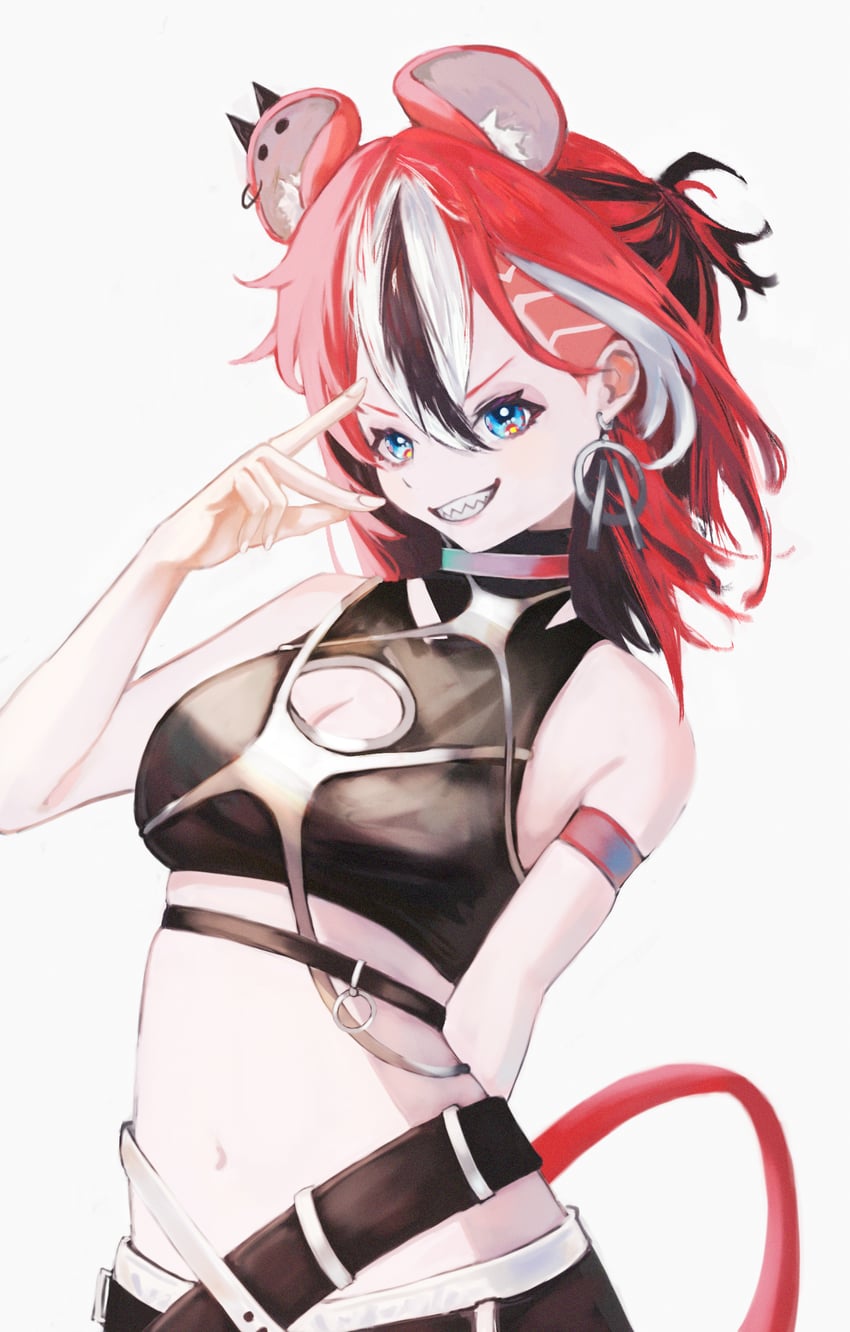 Hololive、Hololive英语、哈可斯·贝尔兹 1名女孩 发型长度变动 (更短) 兽耳毛 兽耳穿孔 兽耳