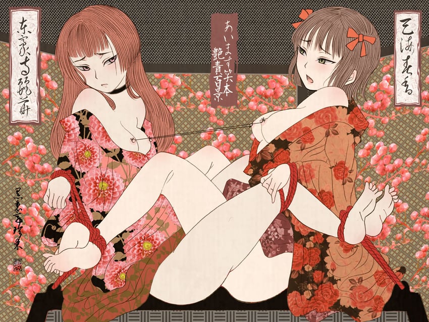 偶像大师、天海春香、东乡寺丽香 2名女孩 BDSM 束缚 束缚 捆绑在一起