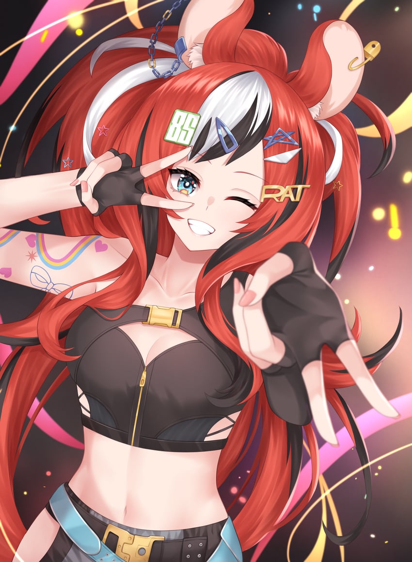 Hololive、Hololive英语、哈可斯·贝尔兹 1名女孩 兽耳毛 兽耳穿孔 兽耳 水色瞳