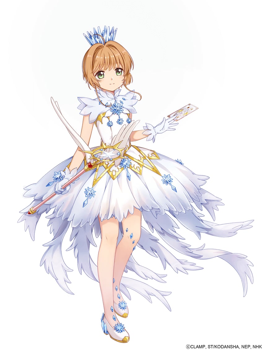 魔卡少女樱、魔卡少女樱 透明牌篇、食之契约 1名女孩 呆毛 棕发 透明卡牌 闭嘴
