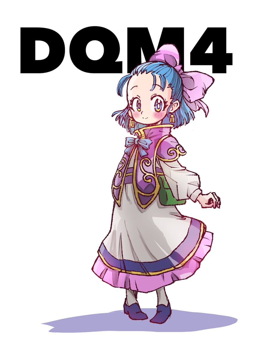勇者斗恶龙、dragon quest monsters 4、勇者斗恶龙5 1名女孩 幼化 蓝色蝴蝶结 蓝色领结 蓝发