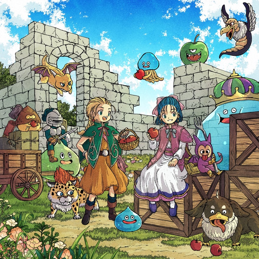 勇者斗恶龙、dragon quest monsters 4、勇者斗恶龙5 2名女孩 幼化 苹果 篮子 腰带