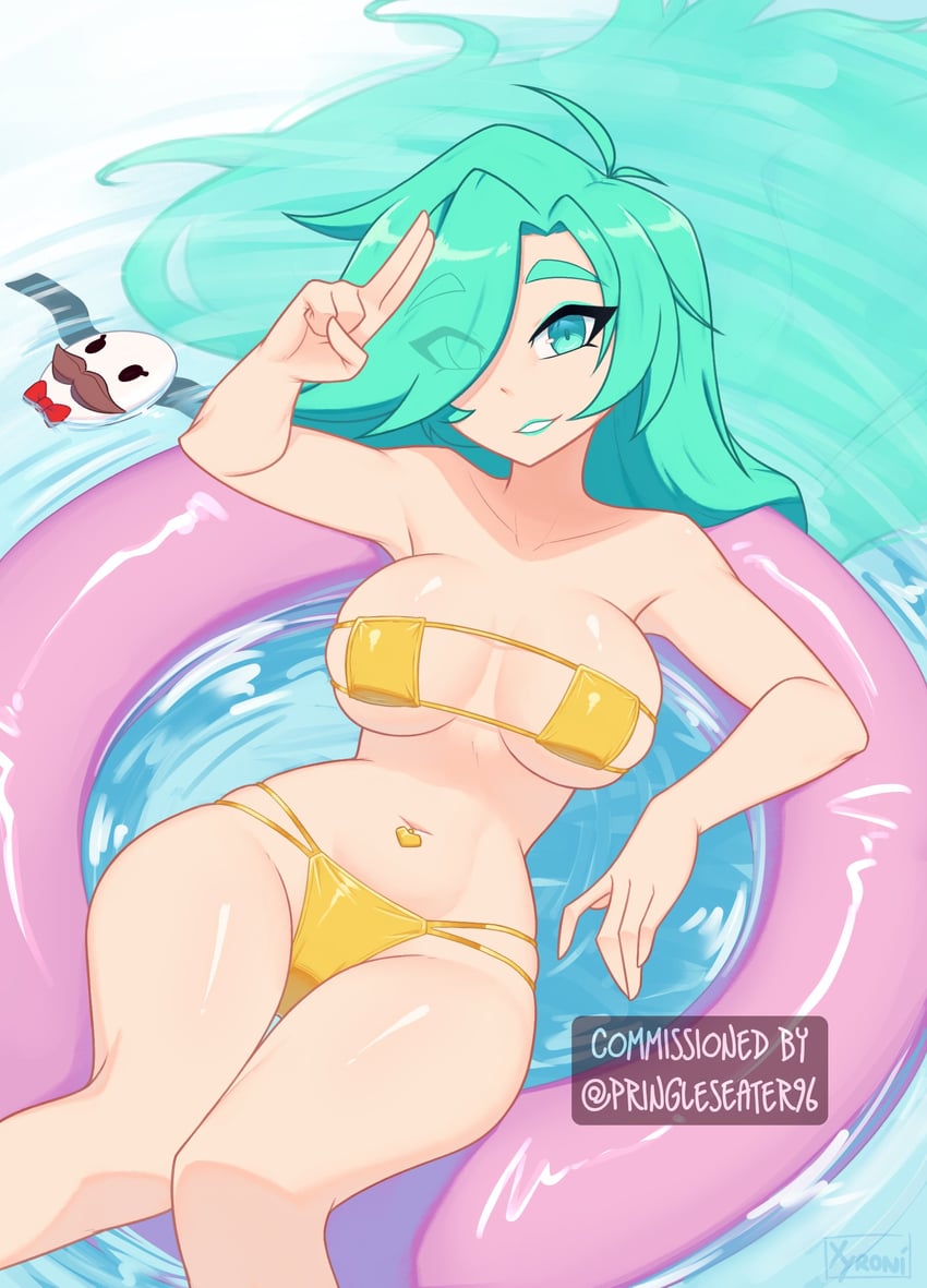 原创、维奥拉 (Pringleseater96) 1名女孩 比基尼 乳房 乳房间距宽 眼睛在头发下可见