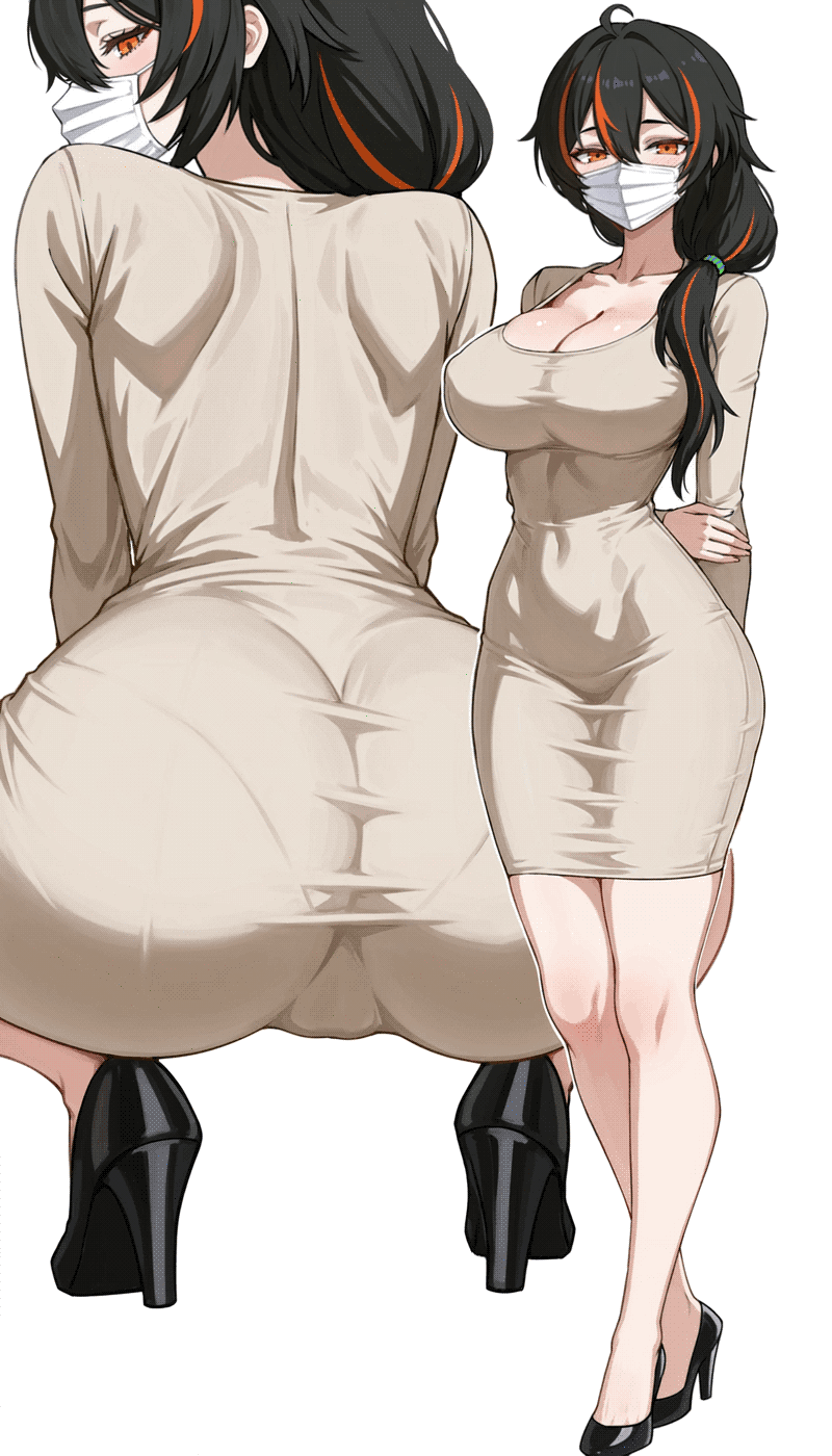 绝区零、朱鸢 1名女孩 屁股 黑发 乳房 骆驼趾