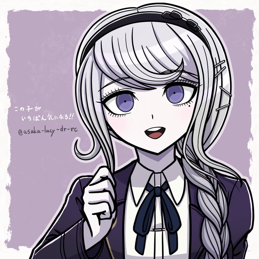 百日战线 -最终防卫学园-、桐藤希 1名女孩 黑色蝴蝶结 黑色发带 蝴蝶结 辫子