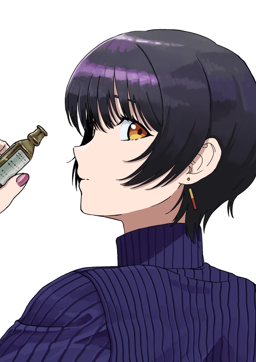 神稻牡丹：醉态如百合之花、张君兰 1名女孩 黑发 蓝色衬衫 棕眼睛 耳环