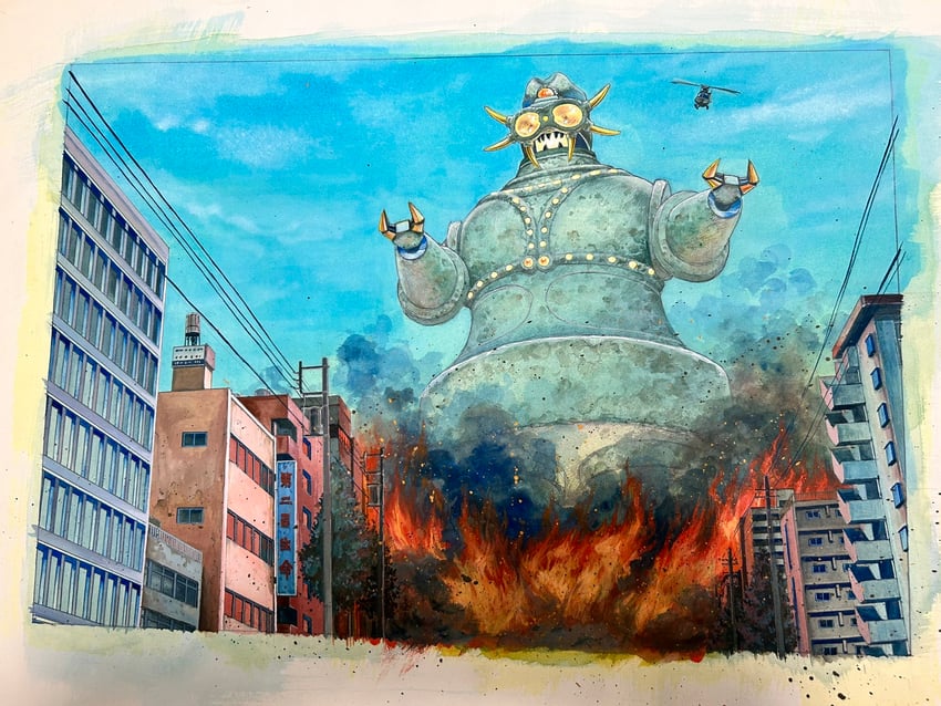 hachirou (manga)、hachirou (mecha) 飞行器 蓝天 建筑物 城市 白天