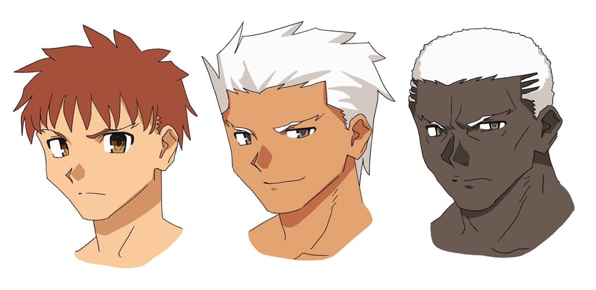Fate/Grand Order、Fate系列、Archer (Fate) 3个男孩 寸头 平头 深色皮肤男性 黑肉