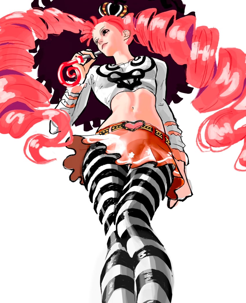海贼王、佩罗娜 1名女孩 举手 腰带 腰带扣 乳房