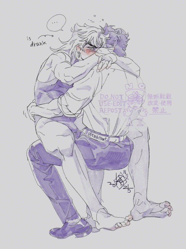 JOJO的奇妙冒险、幻影血脉、星尘斗士 ... 2个男孩 赤脚 腰带 脸红