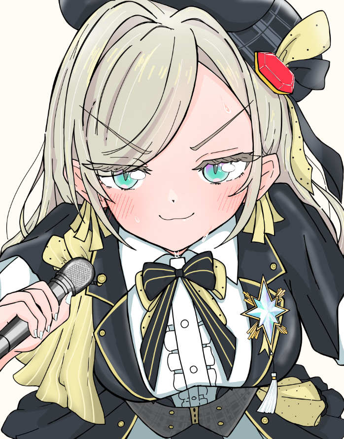 Love Live!、Love Live! 莲之空女学院学园偶像部、剧场生姿 1名女孩 猫脸笑 黑帽子 黑色夹克 蓝眼