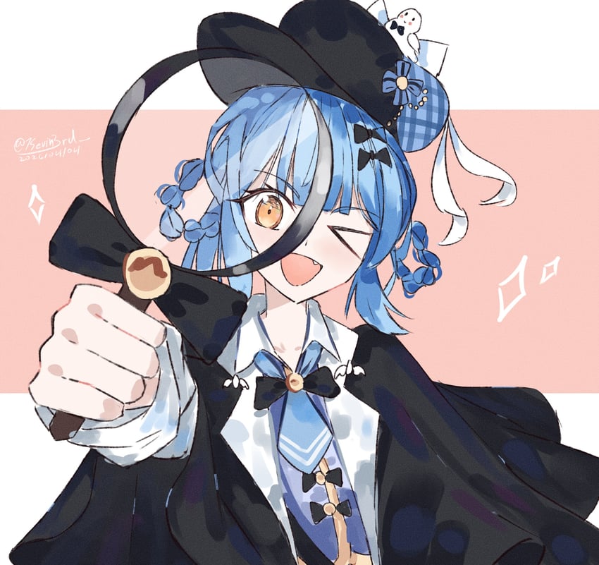 魔法少女的小镇审判、立花雪莉 1名女孩 :D 微笑 作者名 帽子上的鸟饰