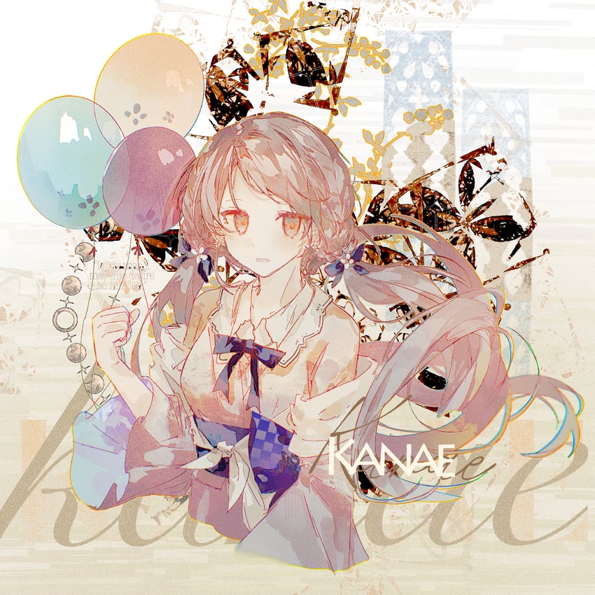韵律源点 Arcaea、kanae (arcaea) 1名女孩 气球 蝴蝶结 棕发 角色名称
